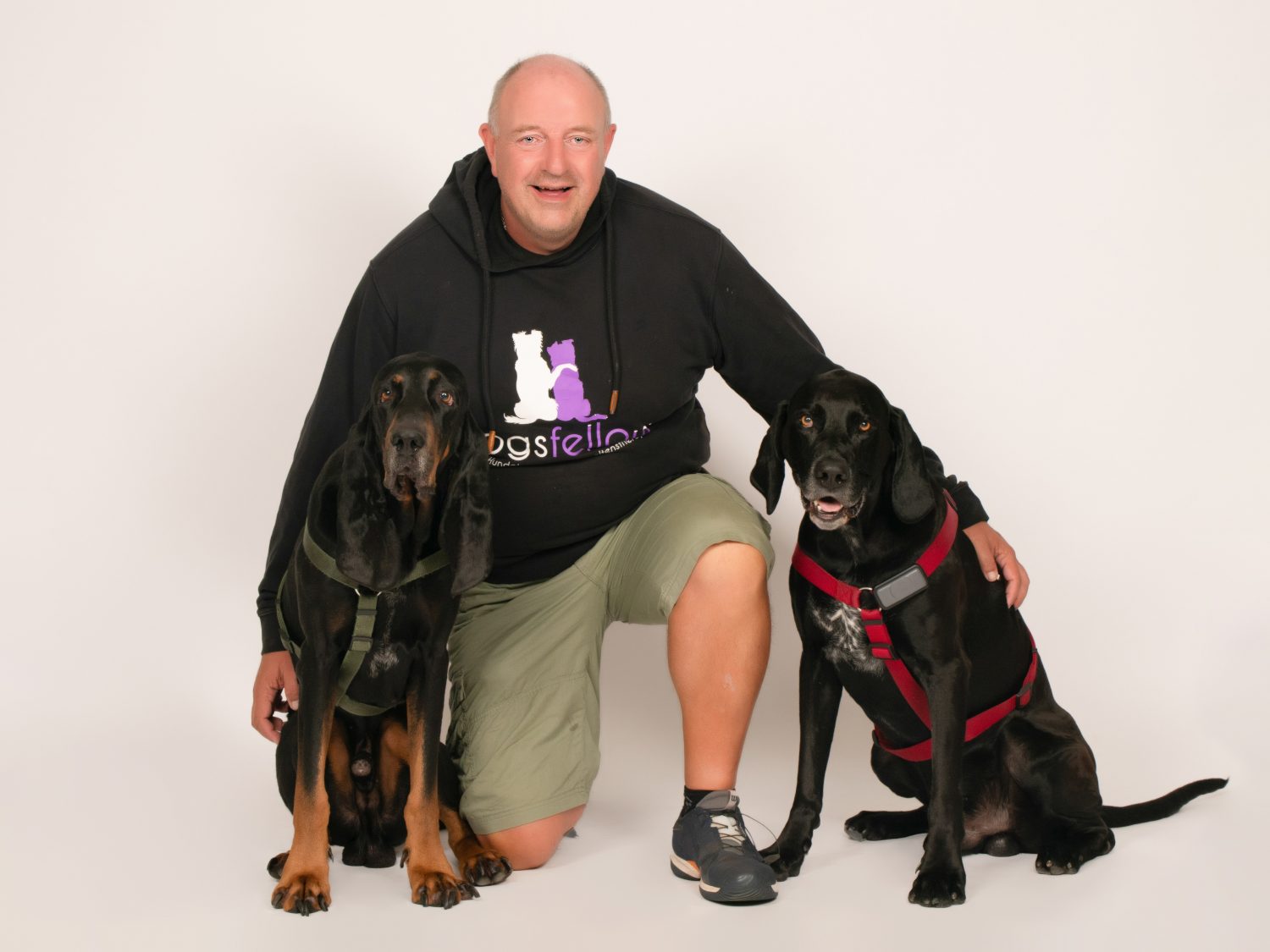 Mike Dressel mit seinen Hunden